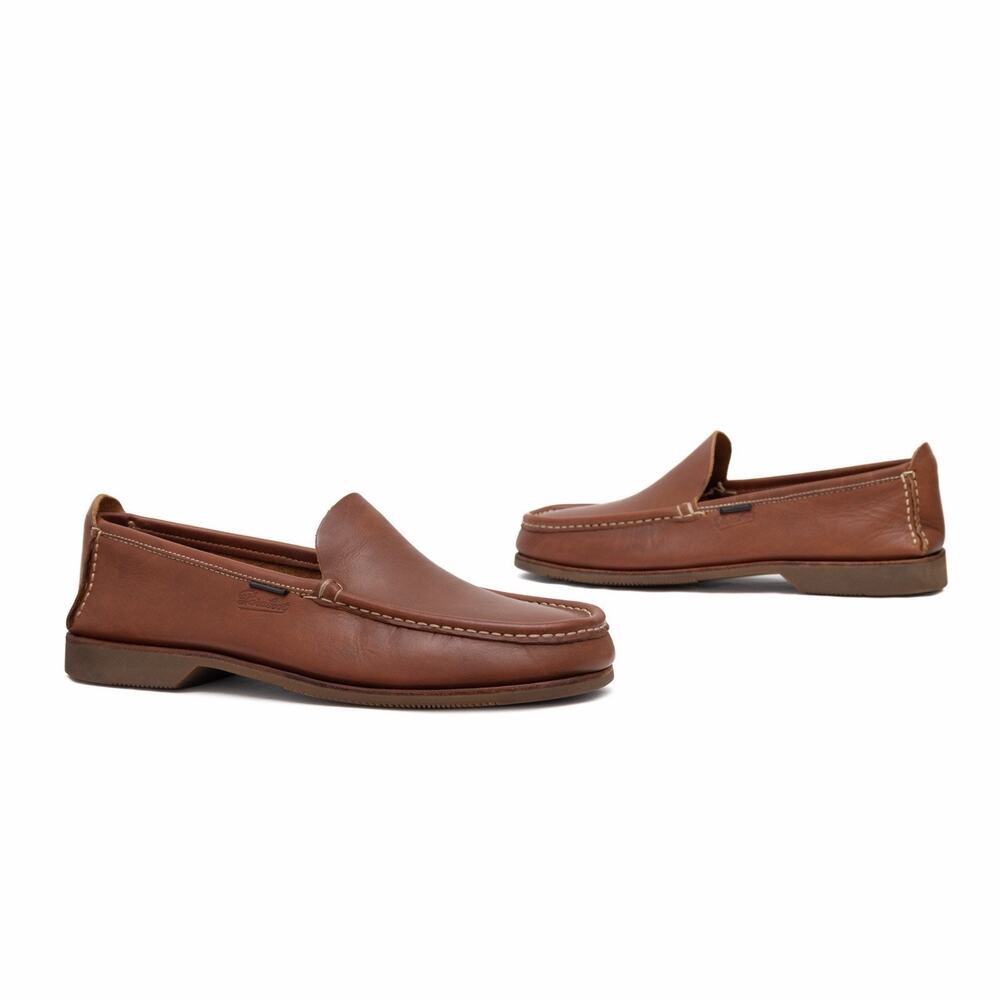 Paraboot Veritable Moccasin Brown Leather Moc Toe Loafers US 10.5